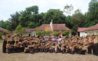 Pelaksanaan HUT Pramuka yangke 64 di SMAN 1 Angkola Selatan
